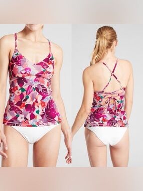 Athleta Colorful Daybreak Tankini Top Size Medium